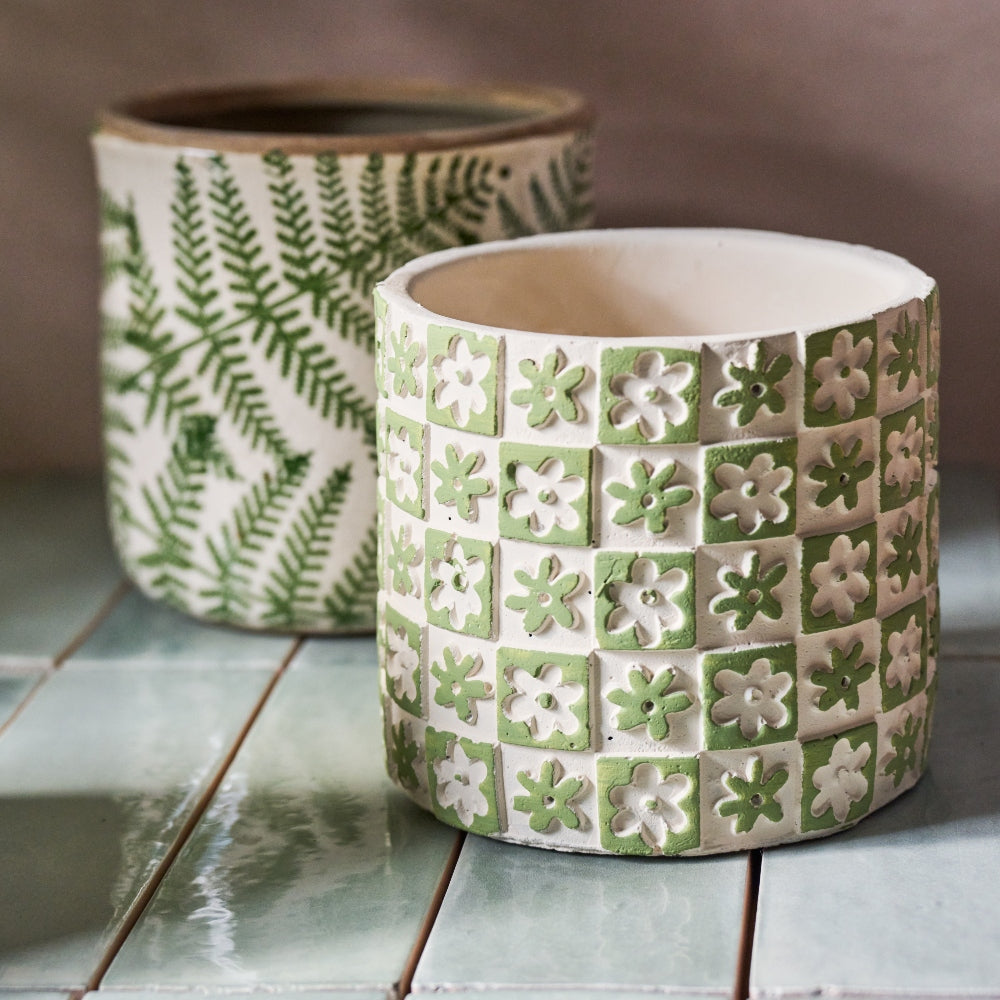Green flower plant pot