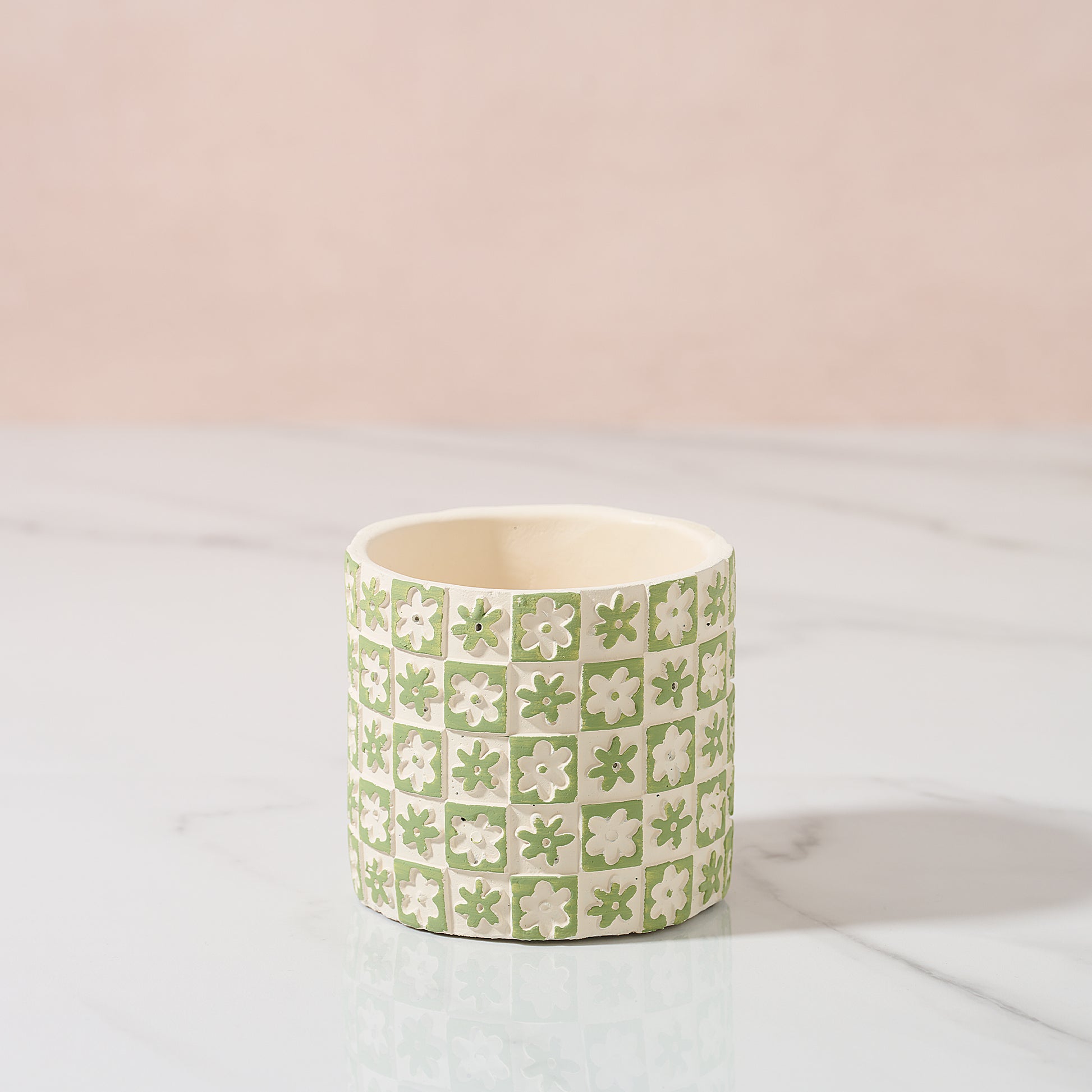 Small green flower plant pot